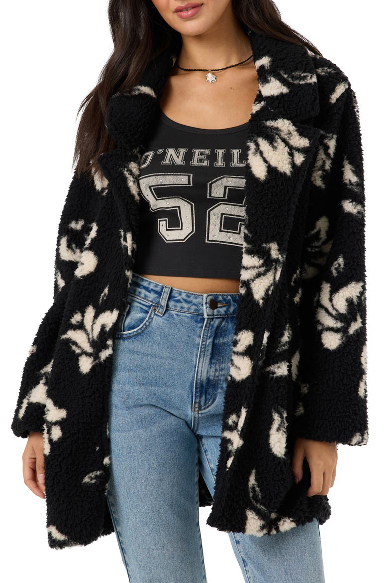 Harper High Pile Fleece Jacket, Alternate, color, BLACK
