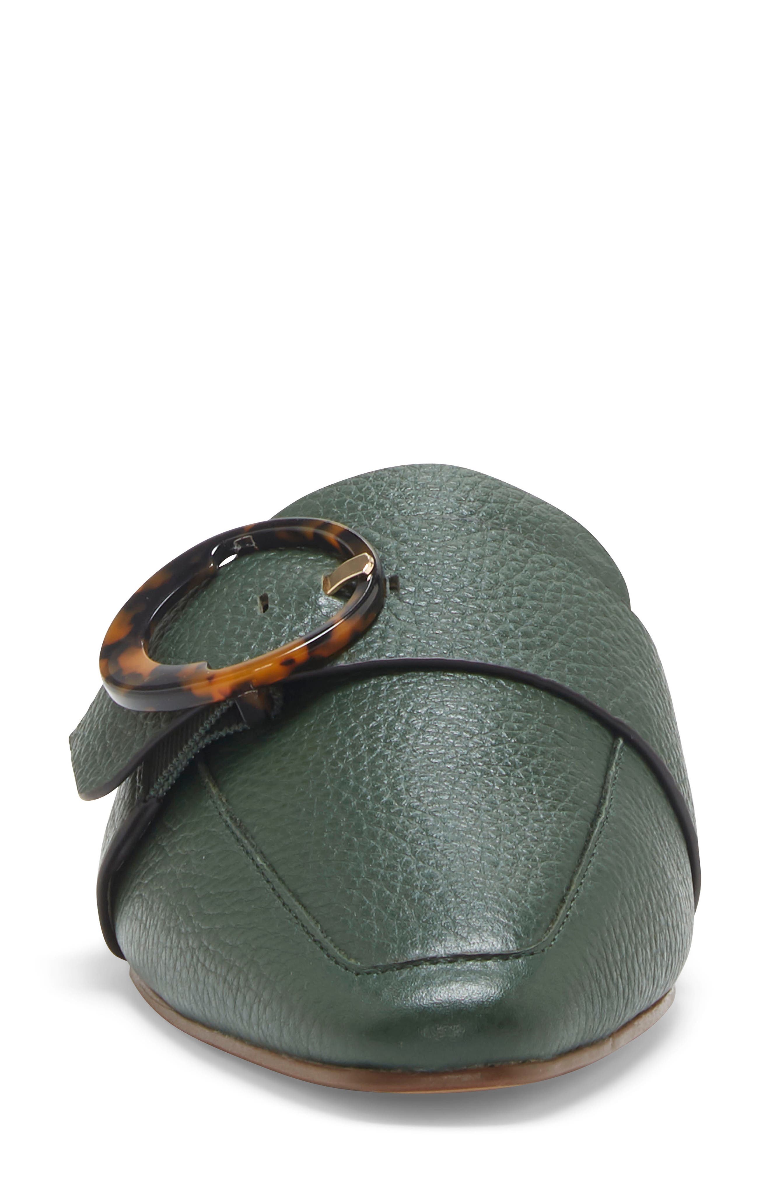 Brileigh Buckle Mule, Alternate, color, MALACHITE LEATHER
