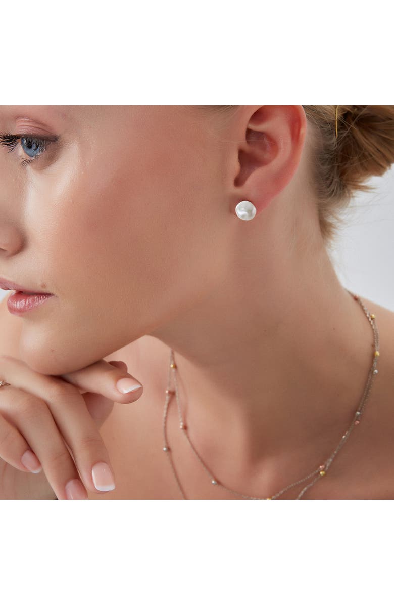 Spero London Baroque Pearl Irregular Stud Earring Sterling Silver, Alternate, color, Silver
