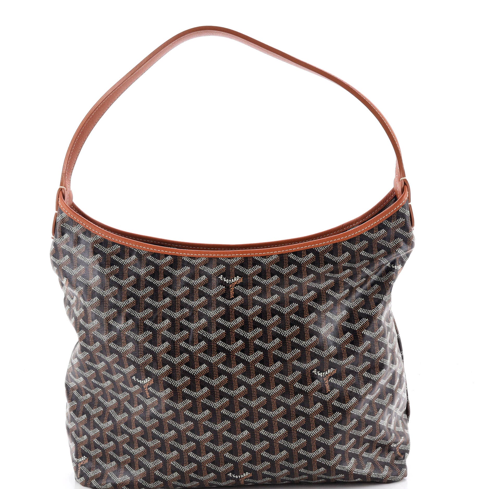 Pre-Owned Goyard Boheme Hobo Coated Canvas, Main, color, Brown