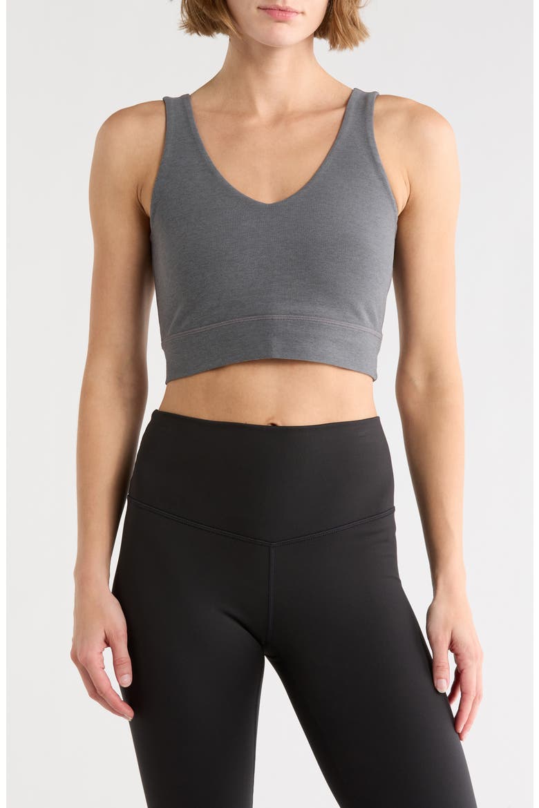 Space Dye Longline Sports Bra, Main, color, TRUE GRAY HEATHER