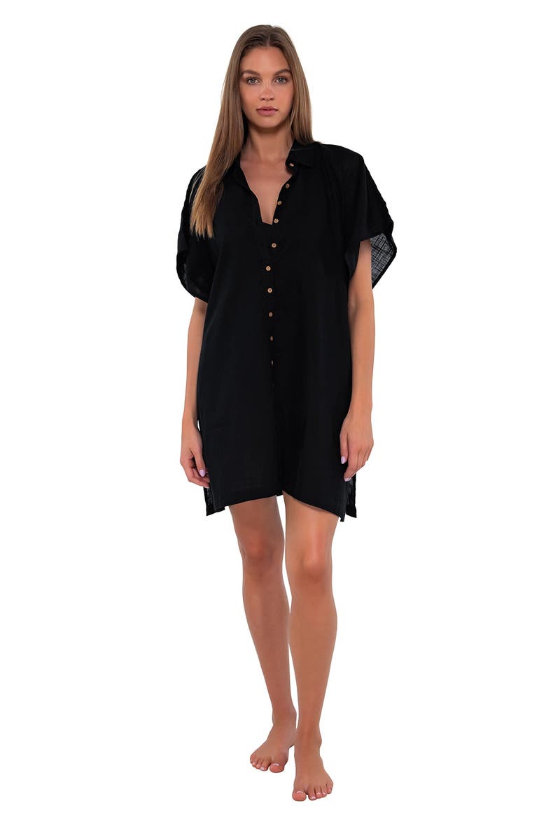 Shore Thing Cover-up Tunic, Main, color, Black