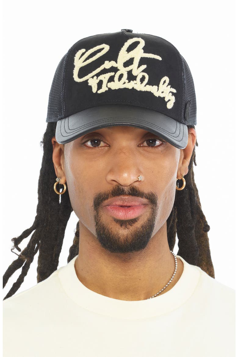 Mesh Back Trucker Baseball Cap, Alternate, color, BLACK