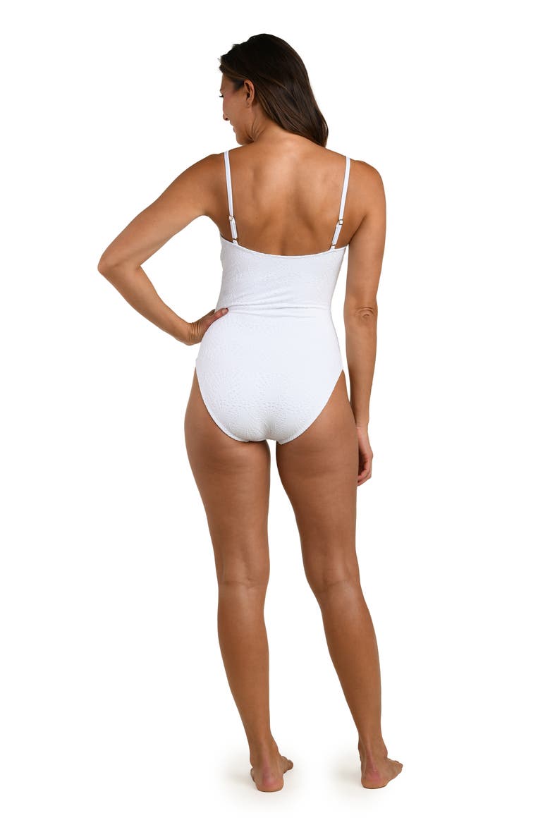 Shell Bound Beaded Strap One-Piece Swimsuit, Alternate, color, WHITE