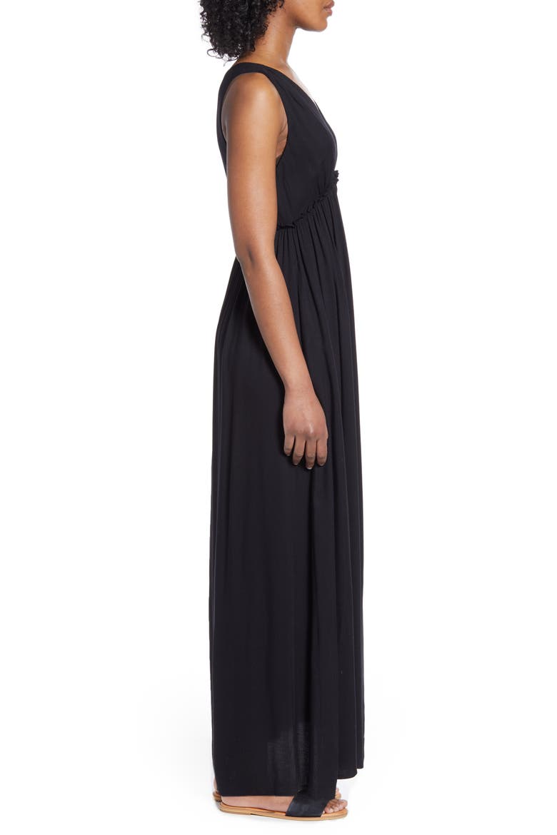 x Hi Sugarplum! Amalfi Border Maxi Dress, Alternate, color, BLACK