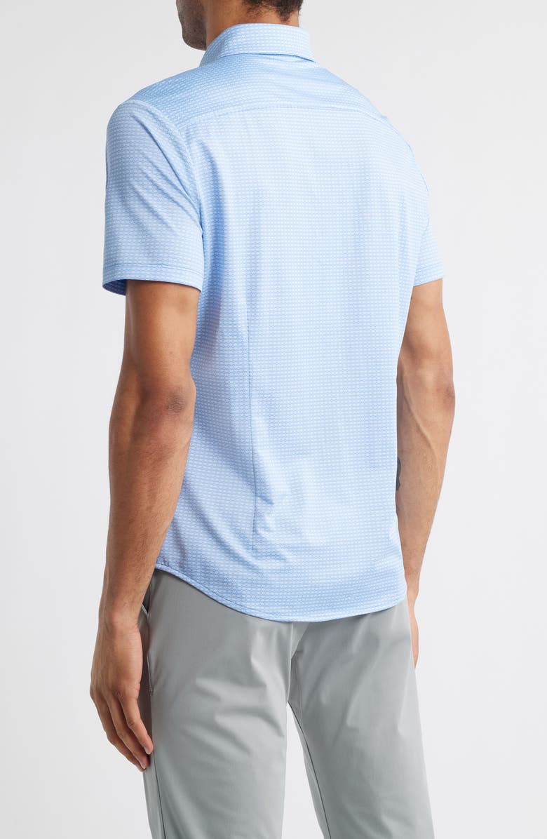 Mizzen+Main Halyard Trim Fit Dot Print Short Sleeve Performance Button-Up Shirt, Alternate, color, 