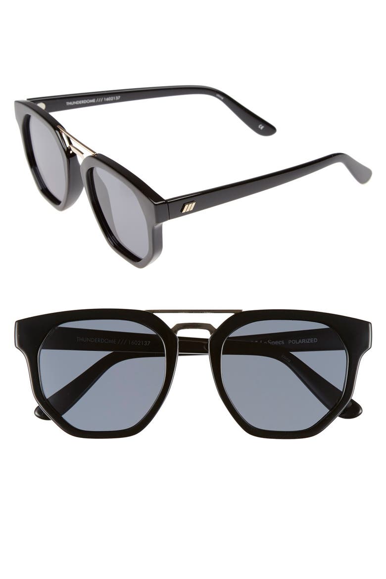 'Thunderdome' 52mm Polarized Sunglasses, Main, color, BLACK/ GOLD