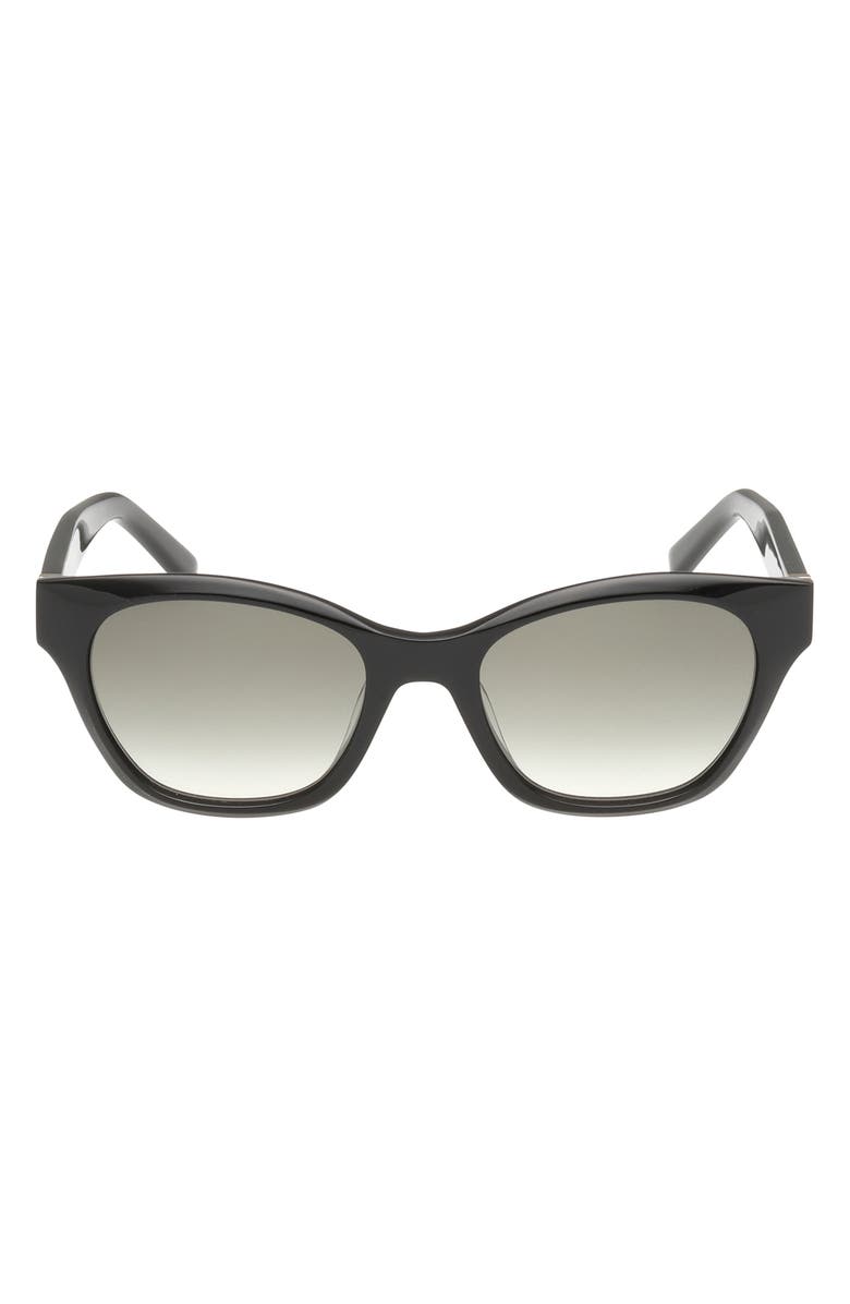 ABERCROMBIE & FITCH 50mm Cat Eye Sunglasses, Main, color, Shiny Black / Green Beige