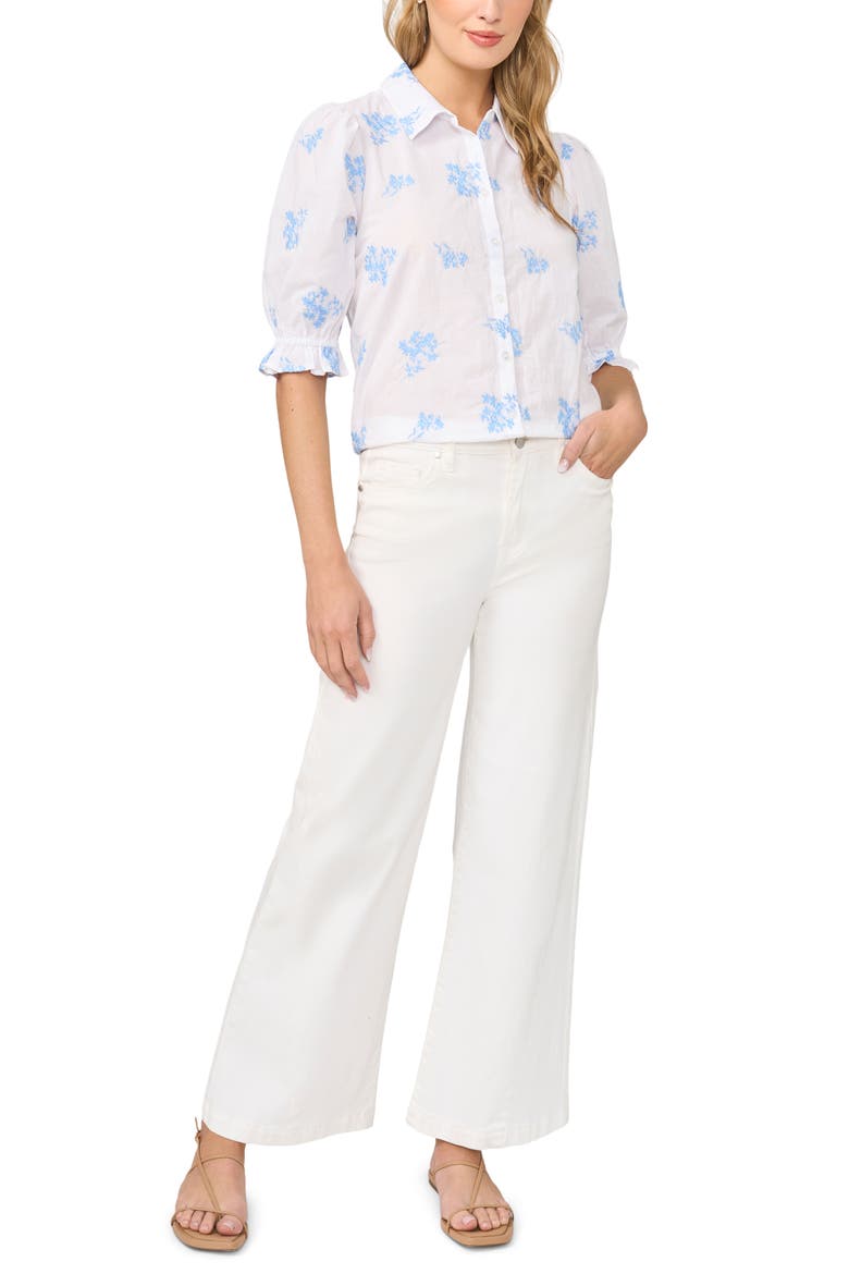Puff Sleeve Top, Alternate, color, AIRY BLUE