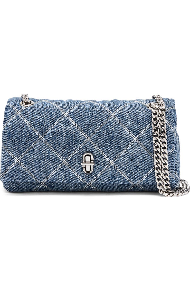 Marc Jacobs The Quilted Denim Dual Chain Mini Bag, Main, color, Light Wash Indigo