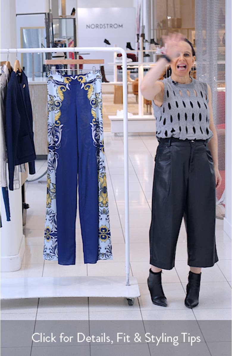 Athena Scarf Print Wide Leg Pants, sales video thumbnail