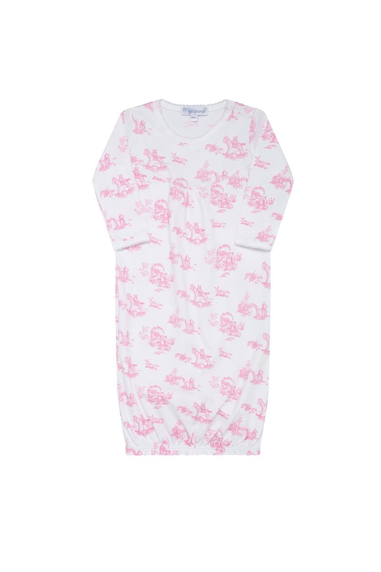Pink Toile Baby Gown - Baby, Alternate, color, Pink