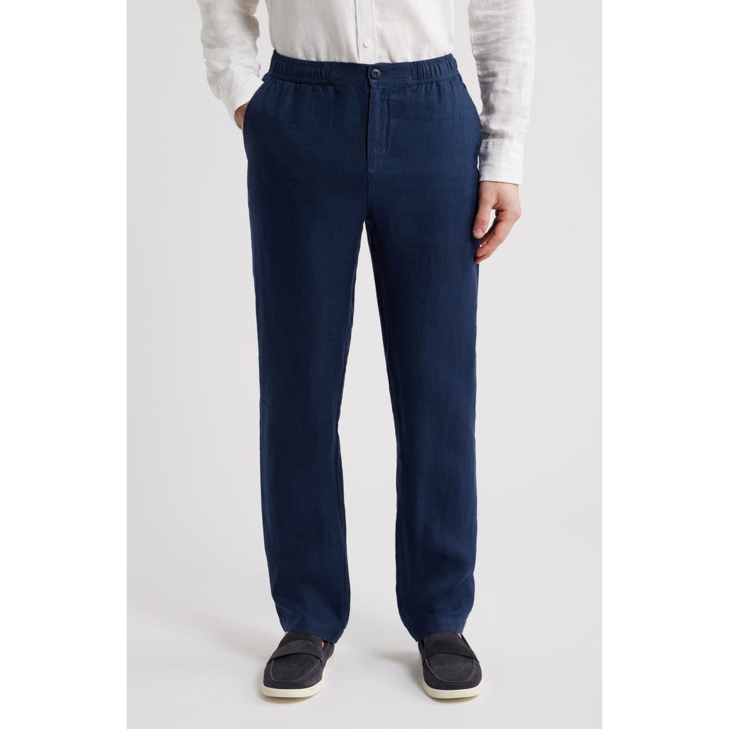Bugatchi Tristan Drawstring Linen Pants In Navy