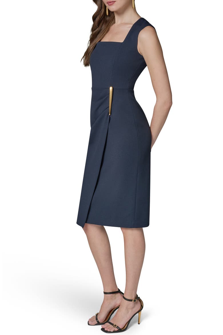 Wrap Front Sleeveless Sheath Dress, Alternate, color, NIGHTFALL