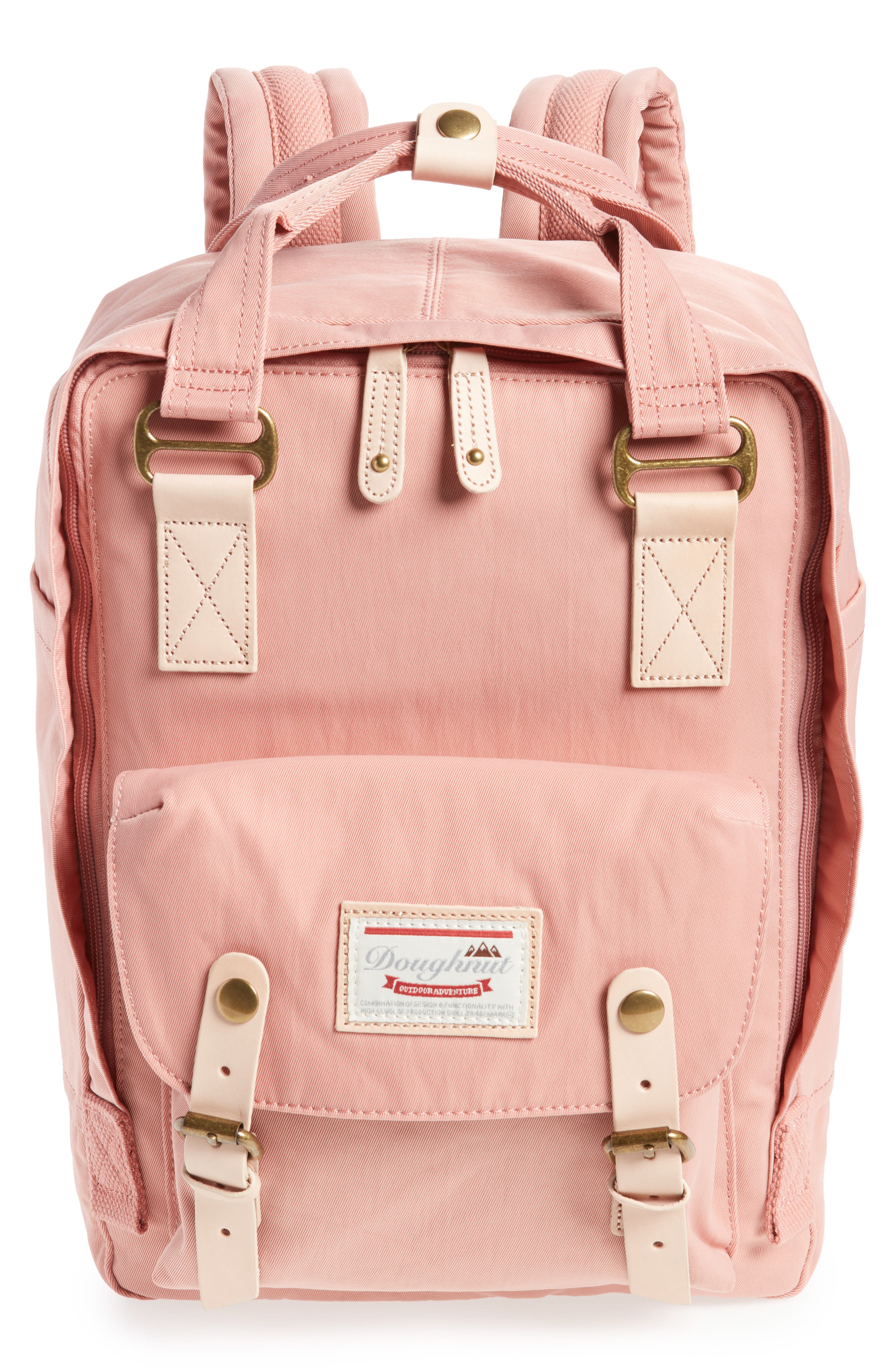Macaroon Water Resistant Backpack, Main, color, ROSE