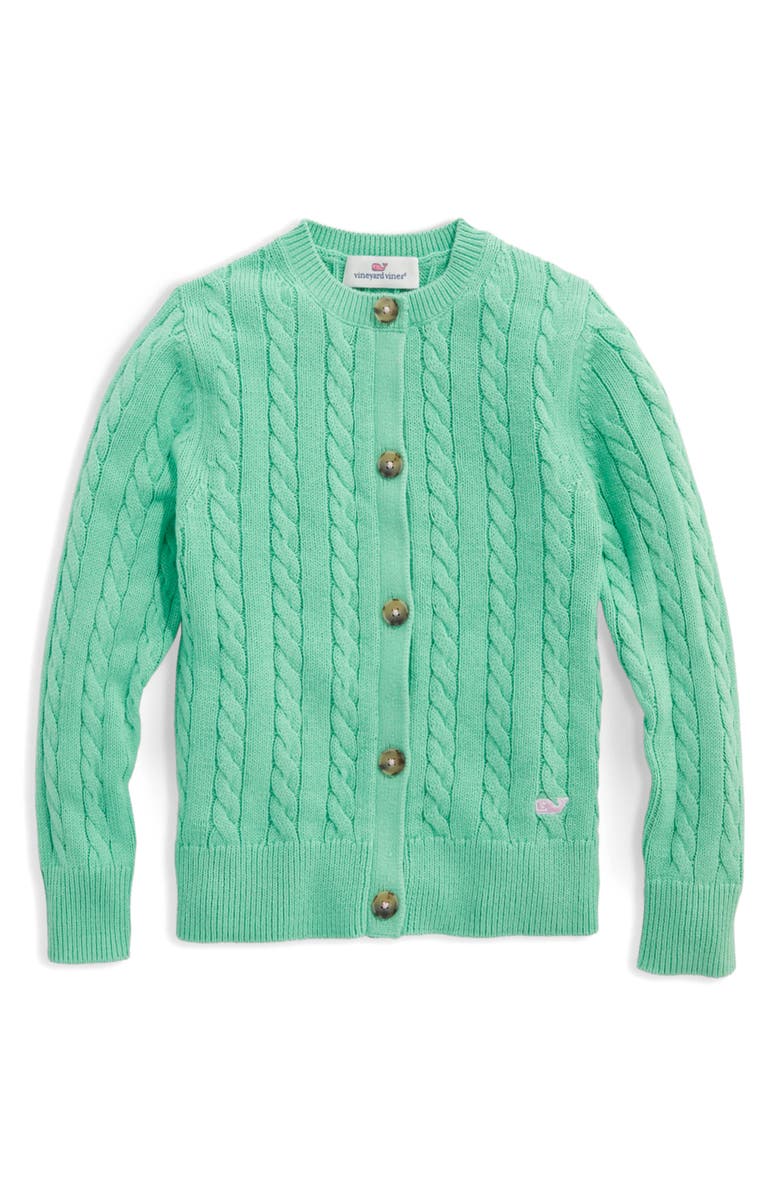 vineyard vines Kids' Cable Knit Cardigan, Main, color, 