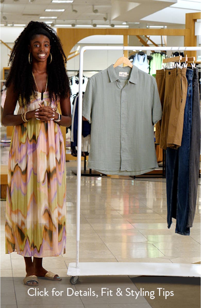 Kalo Cotton Gauze Short Sleeve Button-Up Shirt, sales video thumbnail