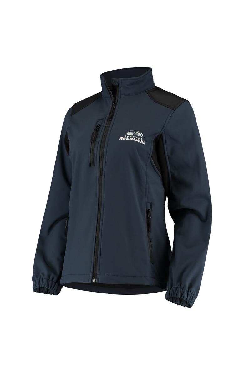 DUNBROOKE Women's Dunbrooke Navy Seattle Seahawks Softshell Fleece Full-Zip Jacket, Alternate, color,