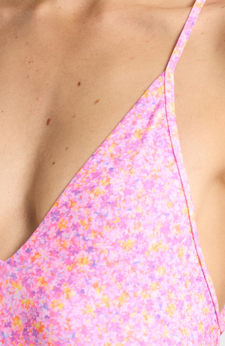 Kulani Kinis Plunge Cross Back One-Piece Swimsuit, Alternate, color, Gelato Bloom