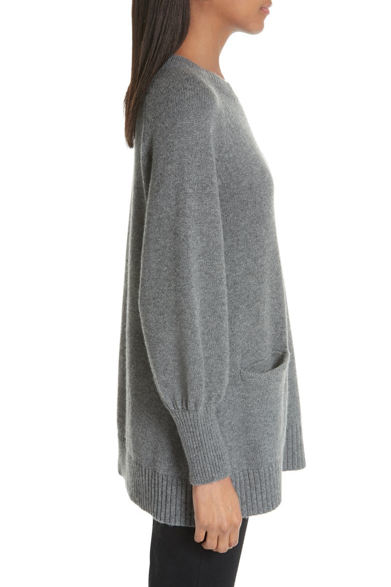 Wool & Cashmere Tunic Sweater, Alternate, color, GREY
