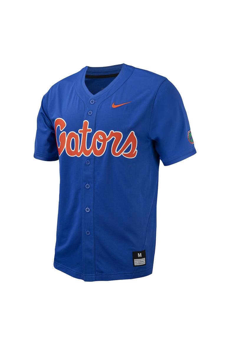 Men's Nike Royal Florida Gators Replica Full-Button Baseball Jersey, Alternate, color, Royal