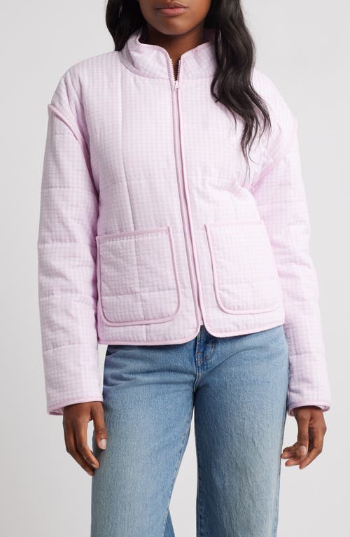 Thread & Supply Box Quilted Zip Jacket In Pink