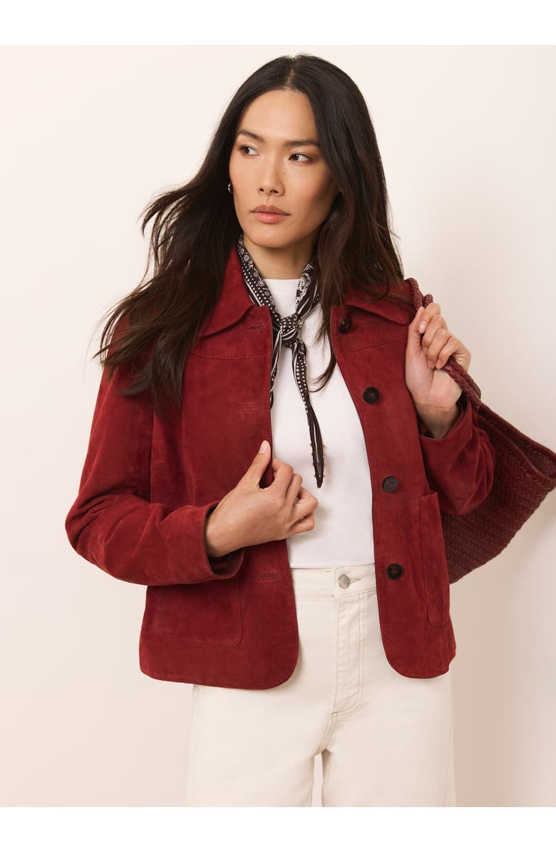 MINT VELVET The Essential Suede Jacket, Alternate, color, Red