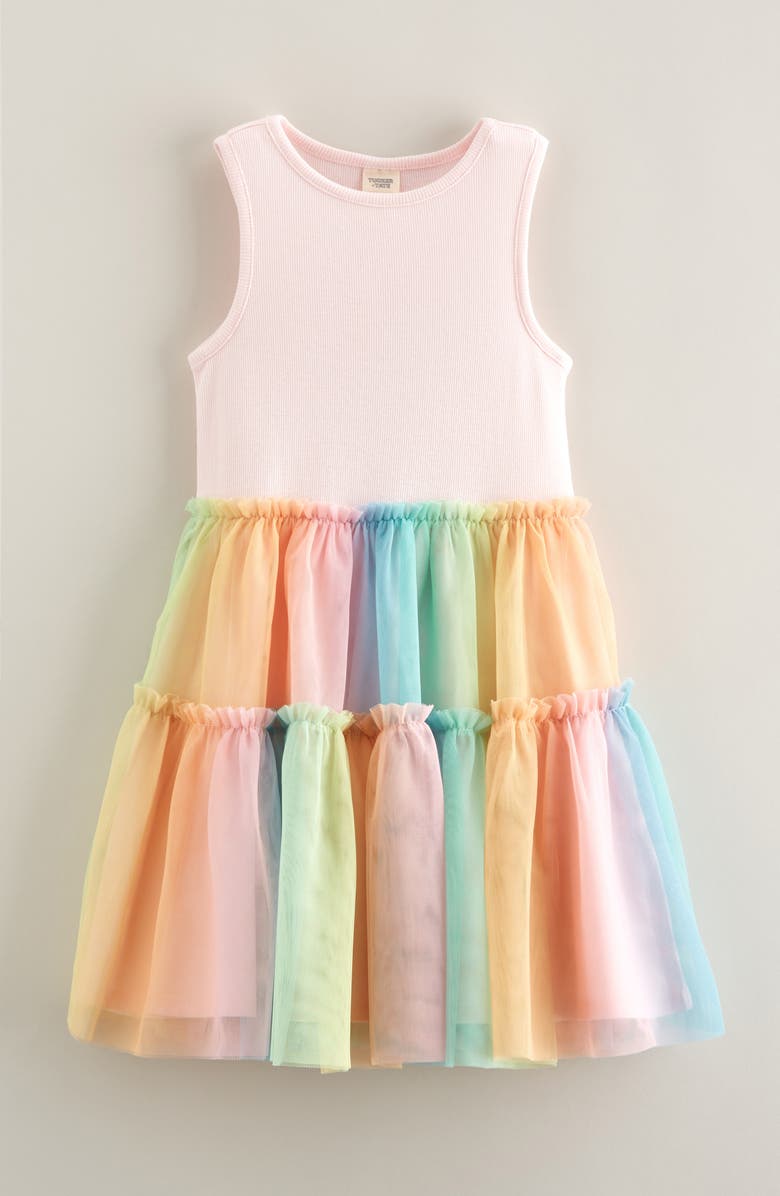 Tucker + Tate Kids' Tiered Rainbow Tutu Dress, Main, color, Pink- Pink Multi Rainbow