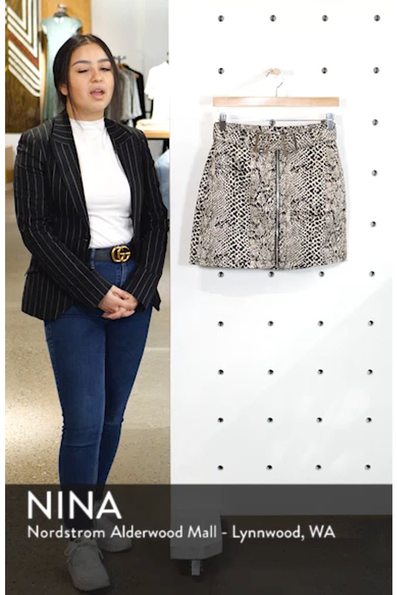 Snake Print Buckle Denim Skirt video