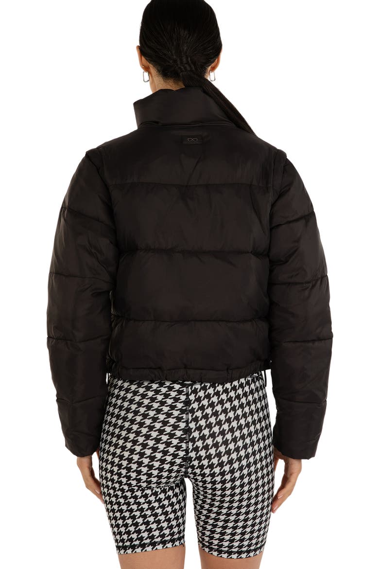 On The Go Puffer Convertible Jacket Vest, Alternate, color, Black