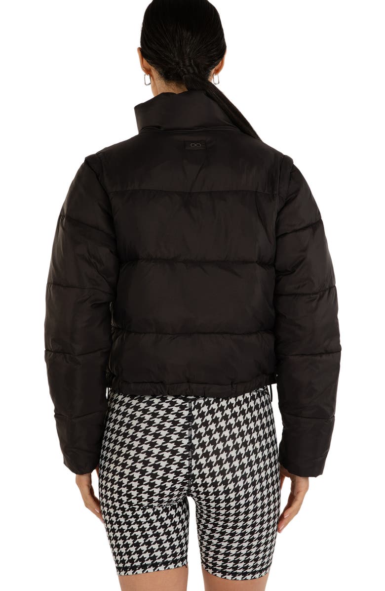 Rebody Active On The Go Puffer Convertible Jacket Vest, Alternate, color, Black