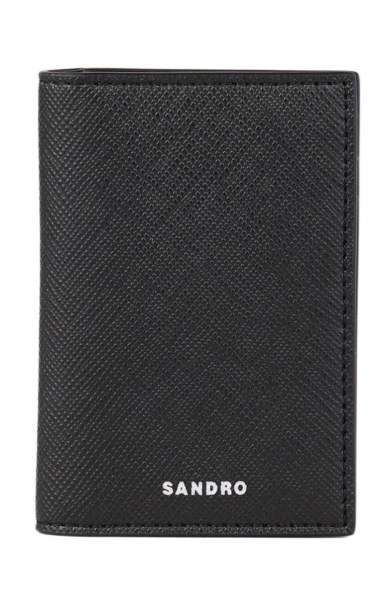 SANDRO Reconstituted leather leather wallet, Main, color, Black