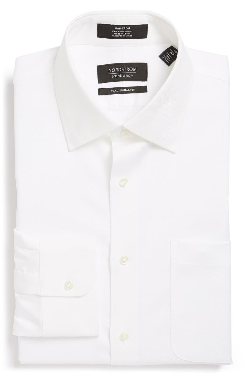 NORDSTROM MEN'S SHOP Traditional Fit Non-Iron Solid Dress Shirt, Main, color,
