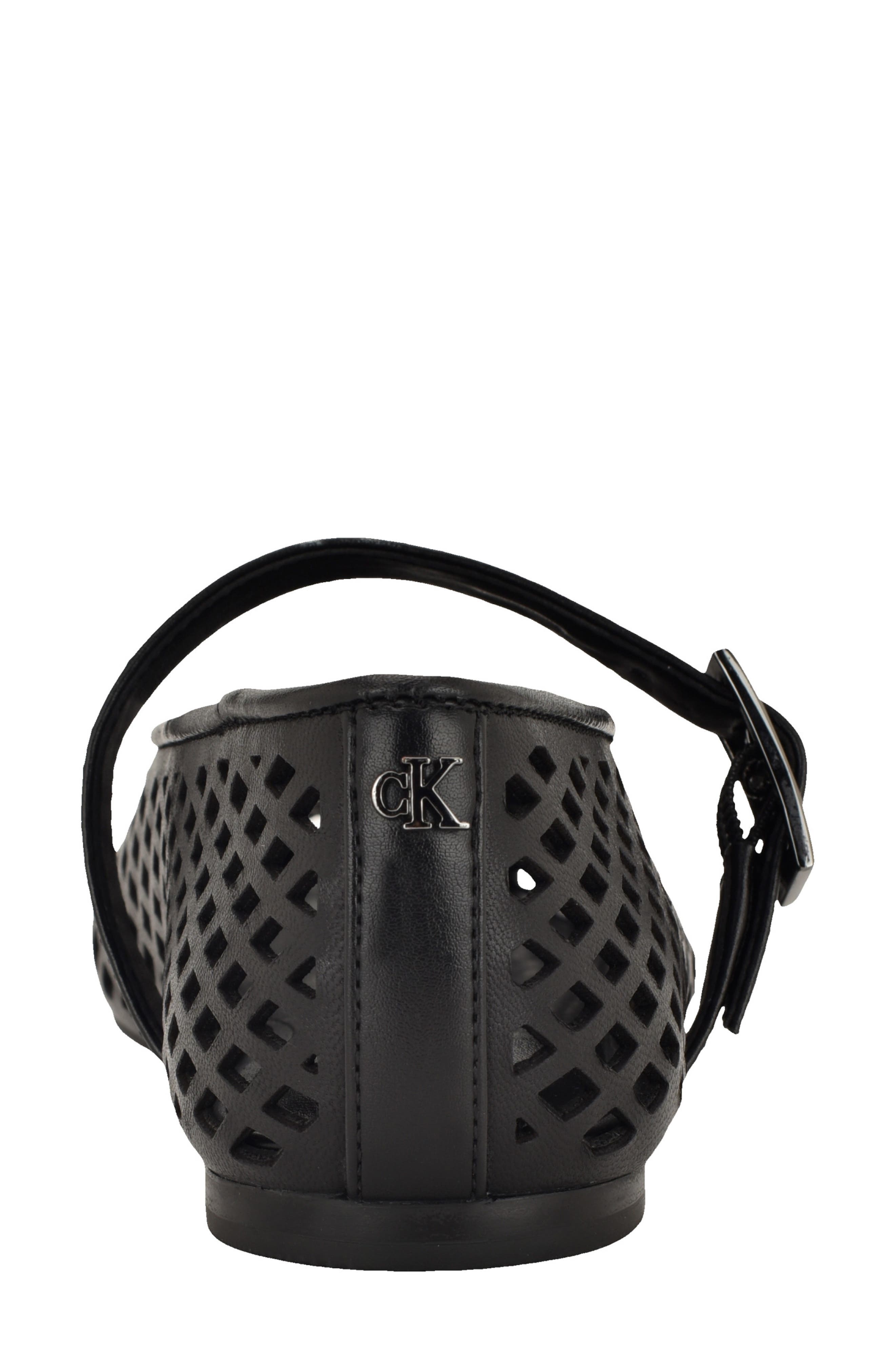 Calvin Klein Lauria Mary Jane Flat, Alternate, color, Black Leather