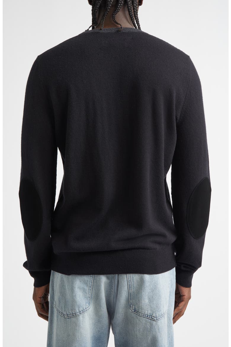 Colorblock Wool Crewneck Sweater, Alternate, color, GREY/ BLACK