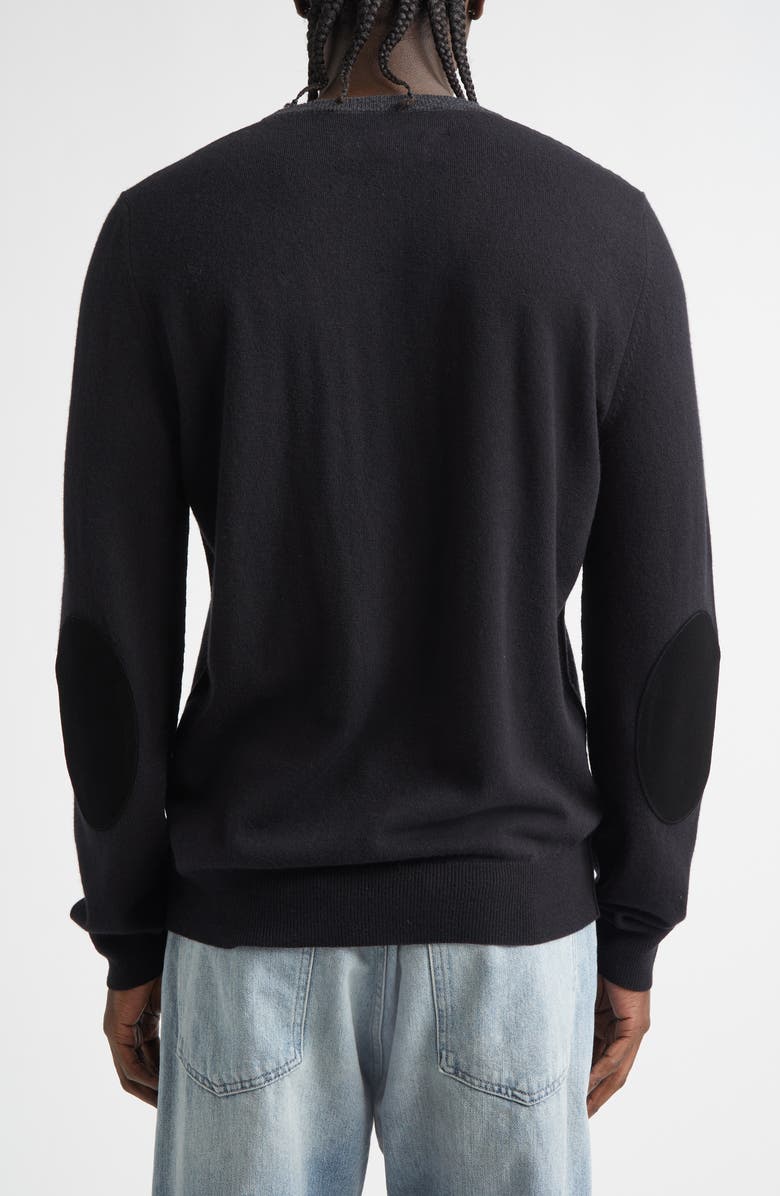 Maison Margiela Colorblock Wool Crewneck Sweater, Alternate, color, Grey/ Black