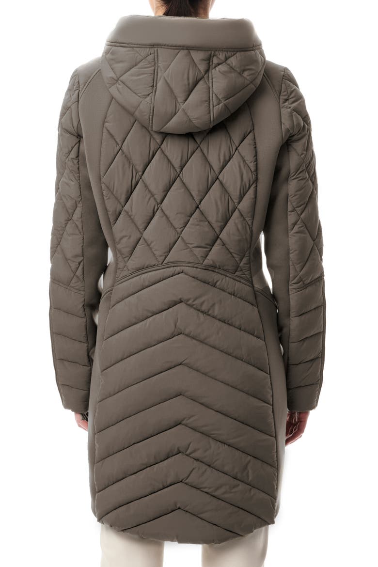 Mixed Media Water Resisant Quilted Puffer Jacket, Alternate, color, LIQUID METAL