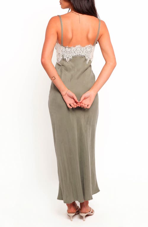 Petal And Pup Petal & Pup Alita Lace Trim Cocktail Slipdress In Gray