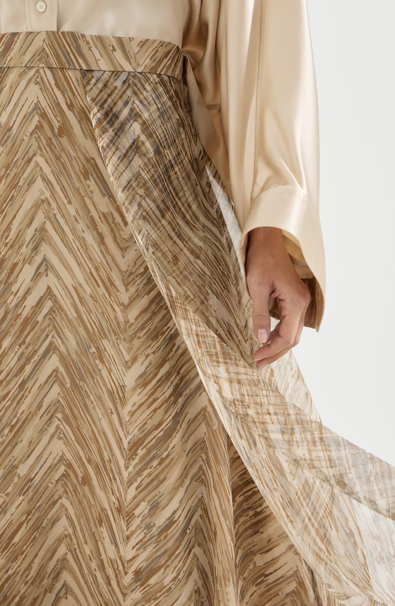 Brunello Cucinelli Paneled Circle skirt, Alternate, color, Beige