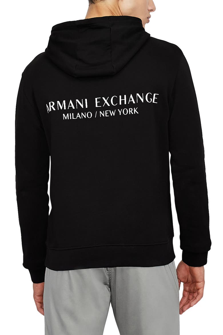 Milano New York Graphic Cotton Hoodie, Alternate, color, SOLID BLACK