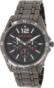 True Religion Round Logo Bezel Bracelet Watch, 43.2mm