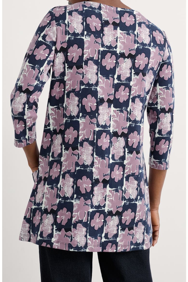 Tall Waves Cotton Blend Jersey Tunic, Alternate, color, MONOPRINT FLORAL MARITIME