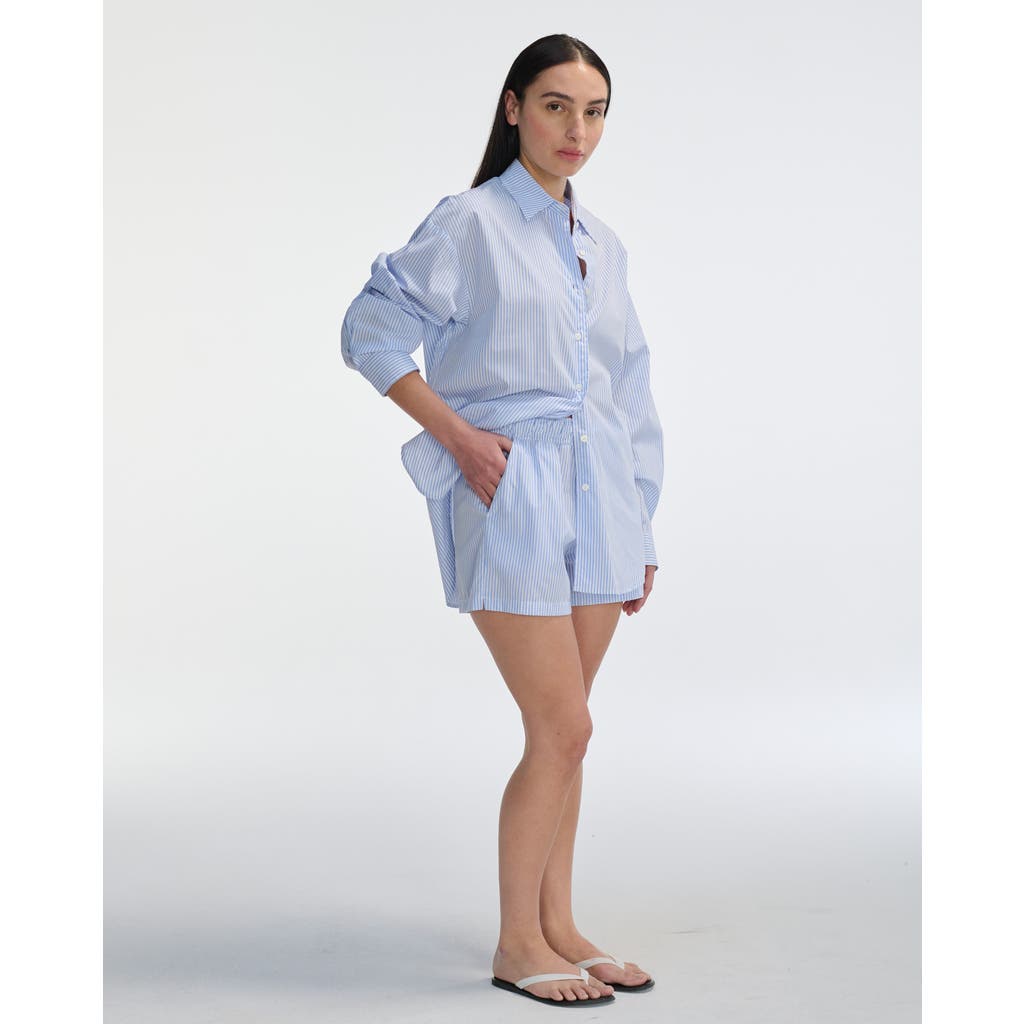 Almina Concept Boxer Cotton Shorts In Periwinkle Blue