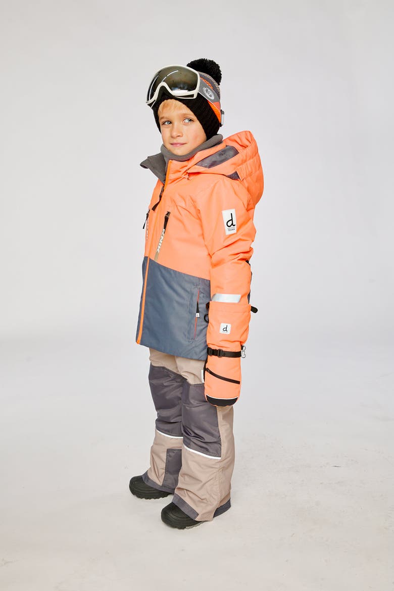 Teknik Fleece Jacket with Expandable Sleeves & Pants Two Piece Snowsuit, Alternate, color, Bright Orange, Grey and Taupe