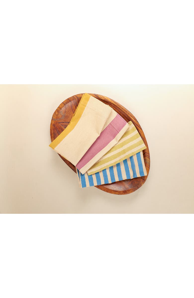 Ninéh Oh! Stripes Multi-coloured Napkins - Set of 4, Alternate, color,