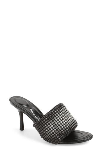 Alexander Wang Heiress 85mm Mule Sandal In Crystal Mesh In Black