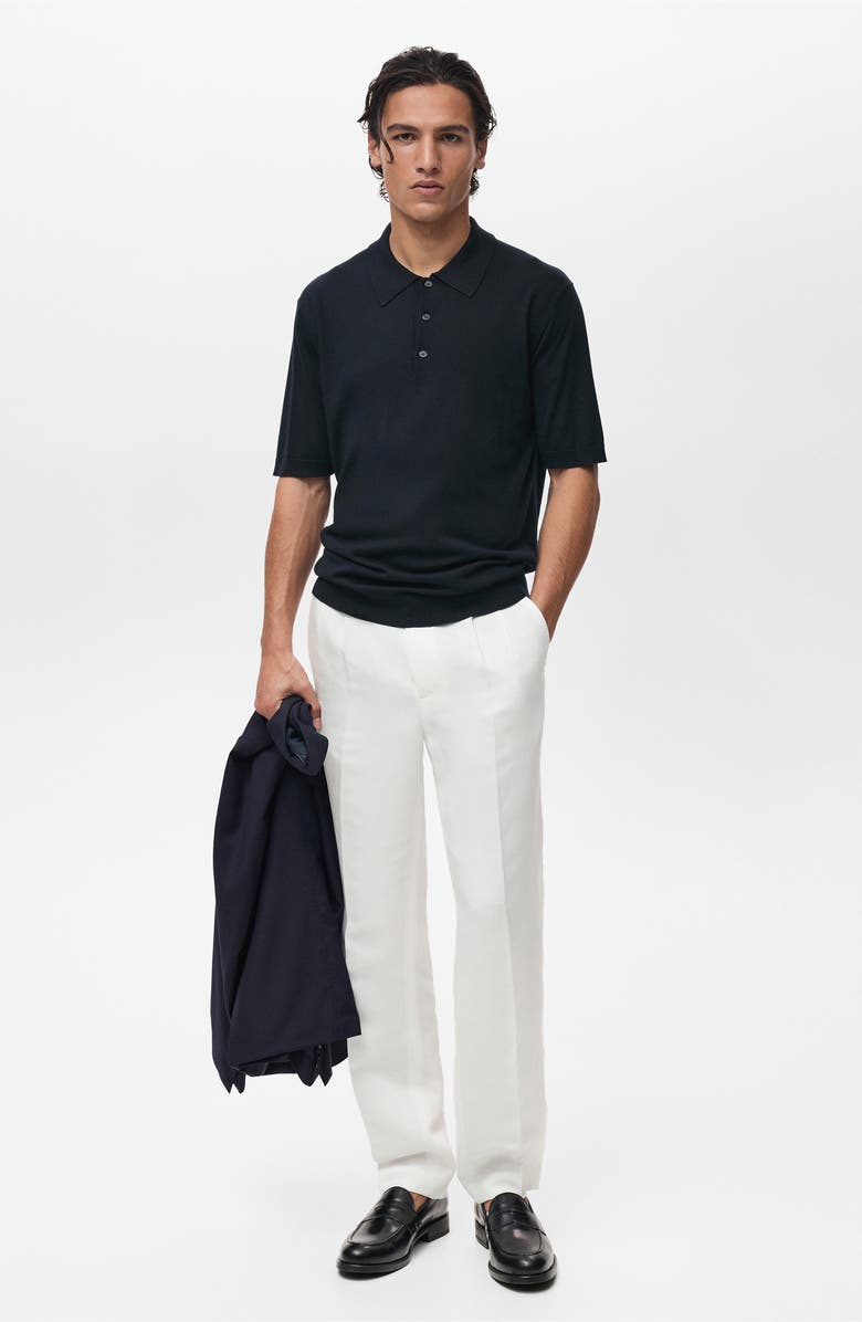 MANGO Fine Knit Polo, Alternate, color,