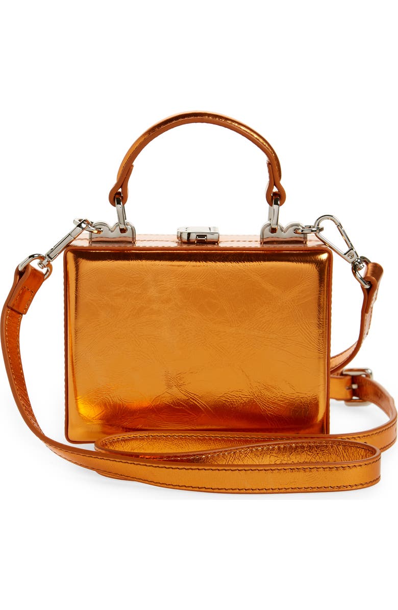 Brandon Blackwood Mini Kendrick Metallic Leather Trunk Crossbody Bag, Alternate, color,