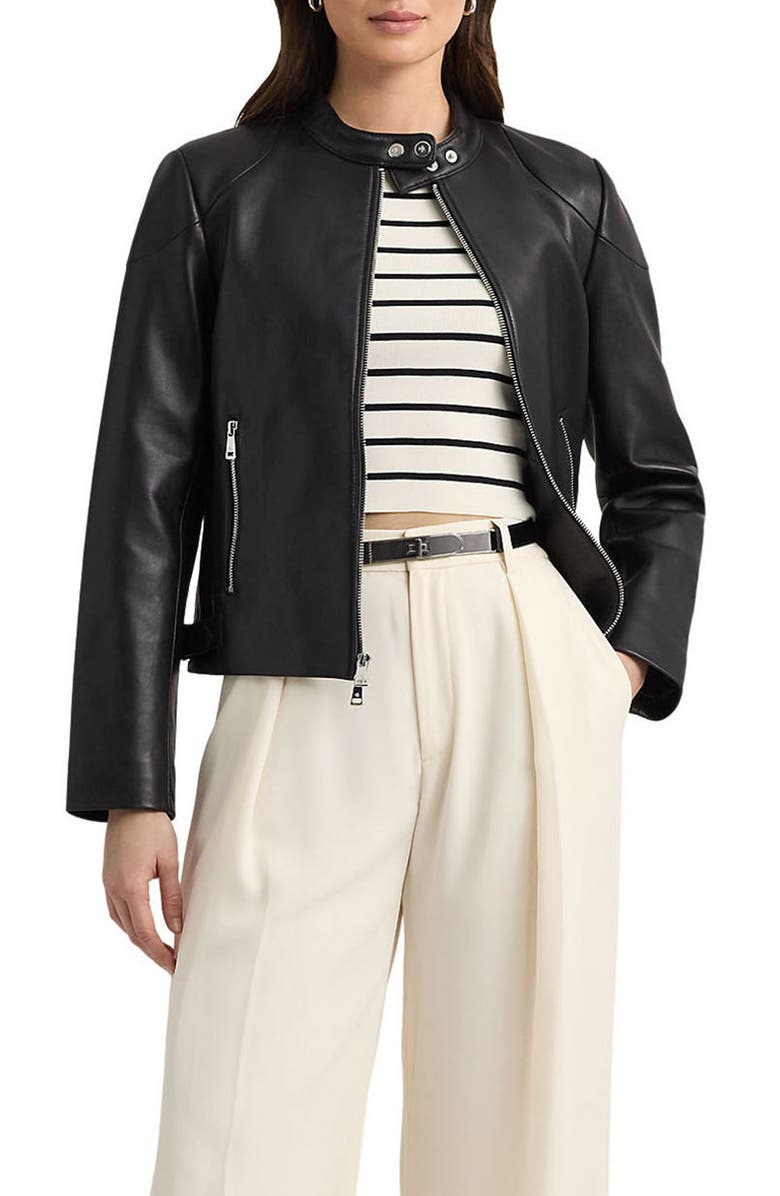 Lauren Ralph Lauren Scuba Leather Jacket, Alternate, color, 