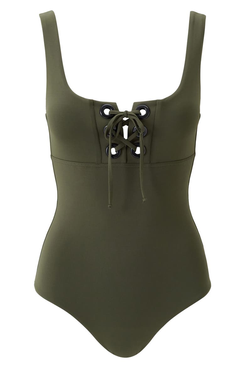 London One-Piece Swimsuit, Alternate, color, OLIVE